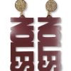 Accessories Brianna Cannon | Fsu Garnet Noles Earrings With Gold Druzy