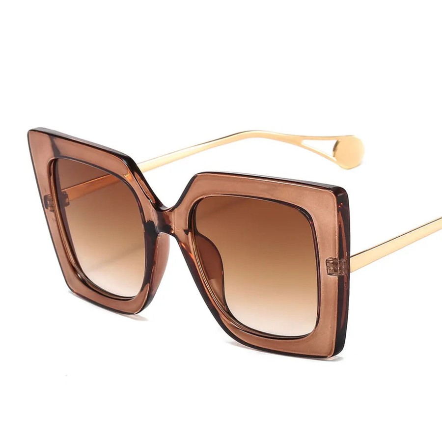 Accessories Brianna Cannon | Retro Tan Square Frame Bc Sunglasses