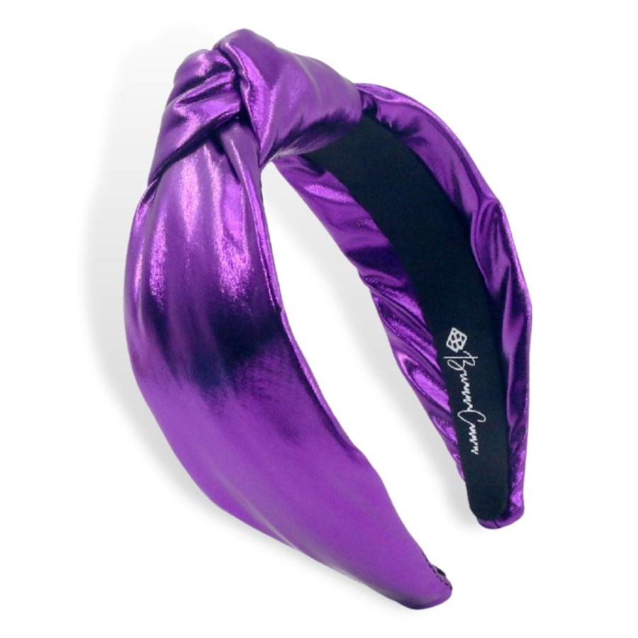 Accessories Brianna Cannon | Purple Puff Metallic Knotted Headband