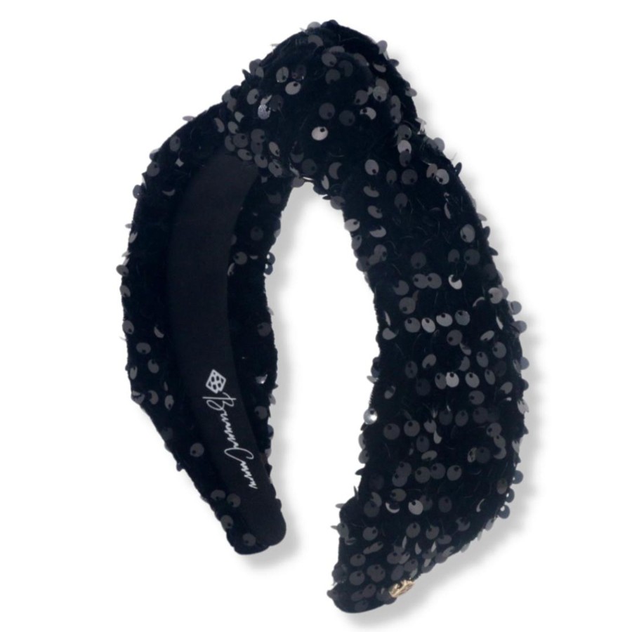 Accessories Brianna Cannon | Black Sequin Knotted Headband