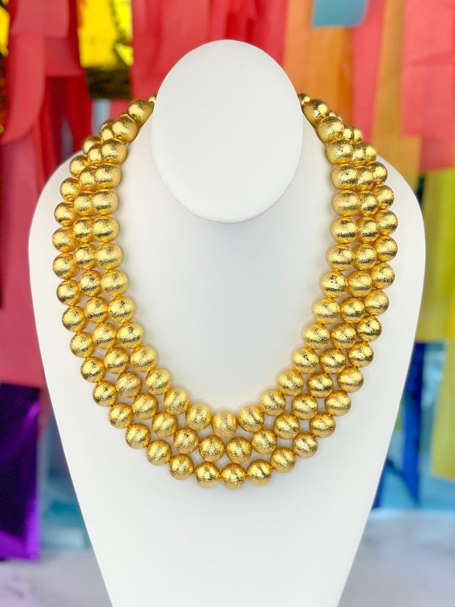 Accessories Brianna Cannon | 3 Strand Gold Beaded Brianna Necklace