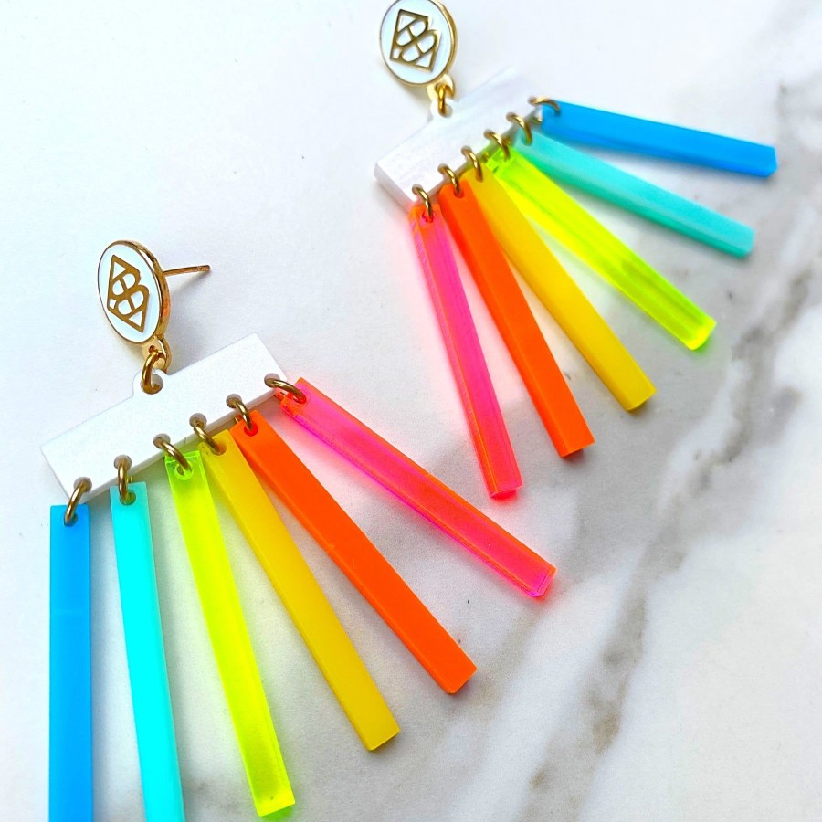 Accessories Brianna Cannon | Summer 2020 - Mod Rainbow Logo Earrings