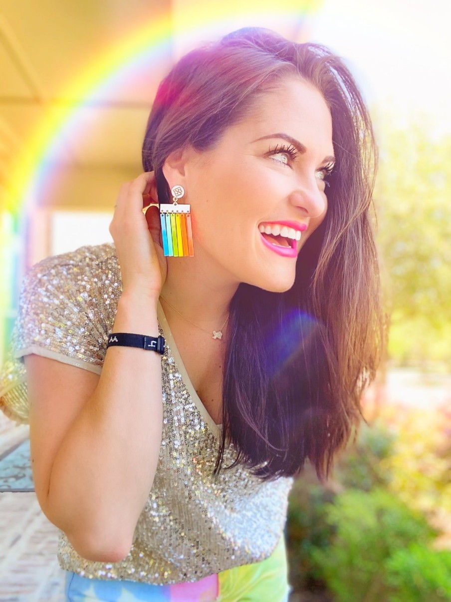 Accessories Brianna Cannon | Summer 2020 - Mod Rainbow Logo Earrings