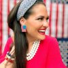 Patriotic Brianna Cannon | Blue & Ivory Aztec Headband