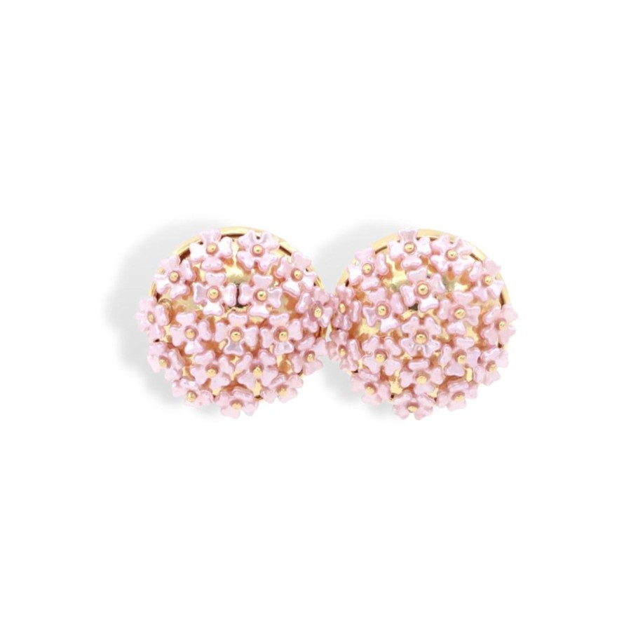 Accessories Brianna Cannon | Bouquet Button Stud In Pastel Pink