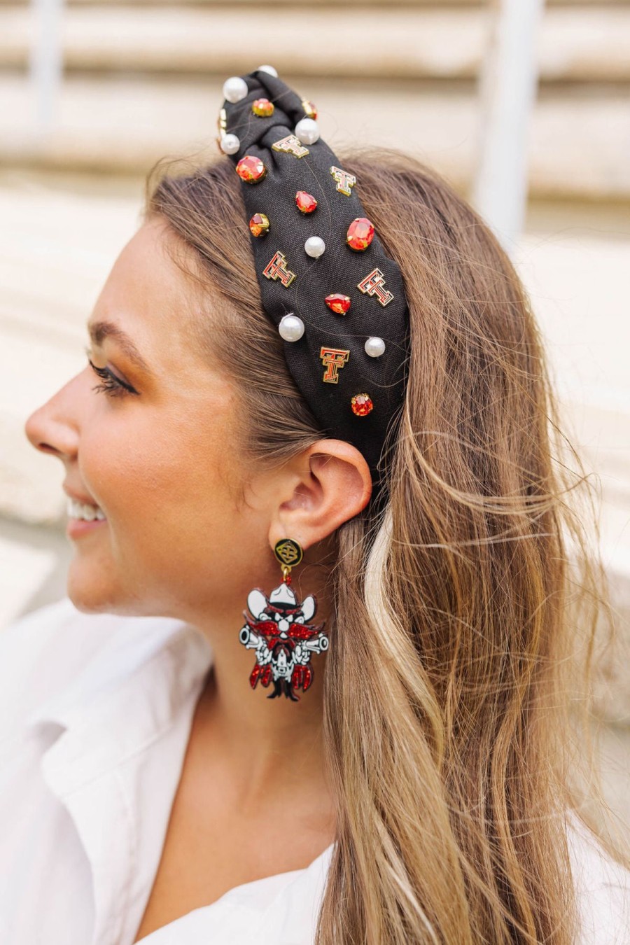 Accessories Brianna Cannon | Black Texas Tech Logo Headband