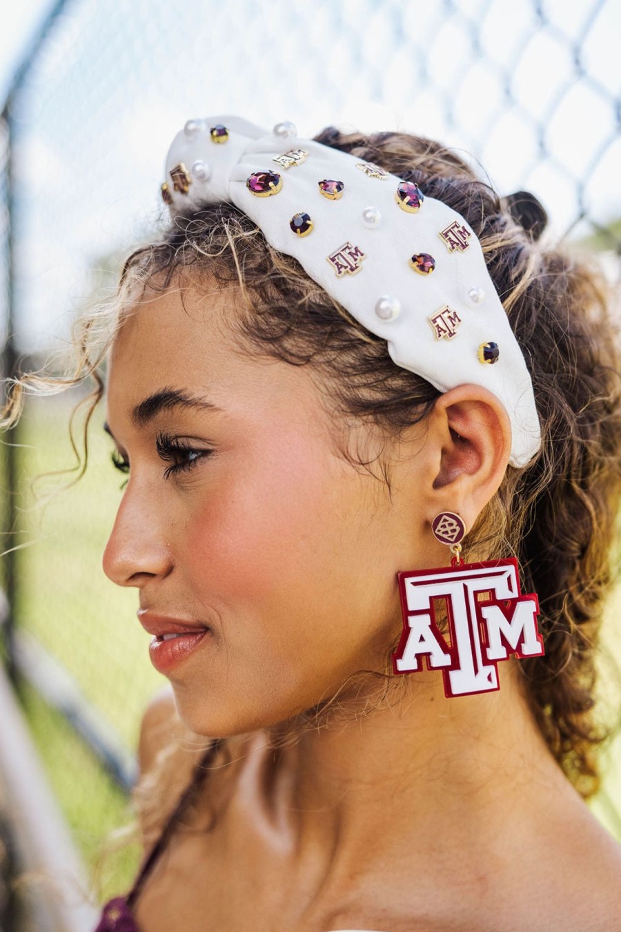 Accessories Brianna Cannon | White Texas A&M University Logo Headband