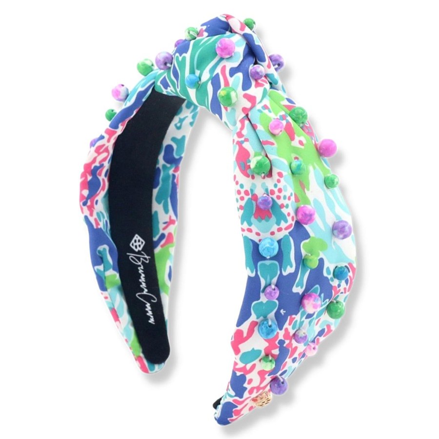 Accessories Brianna Cannon | Bright Watercolor Headband With Multicolor Beads