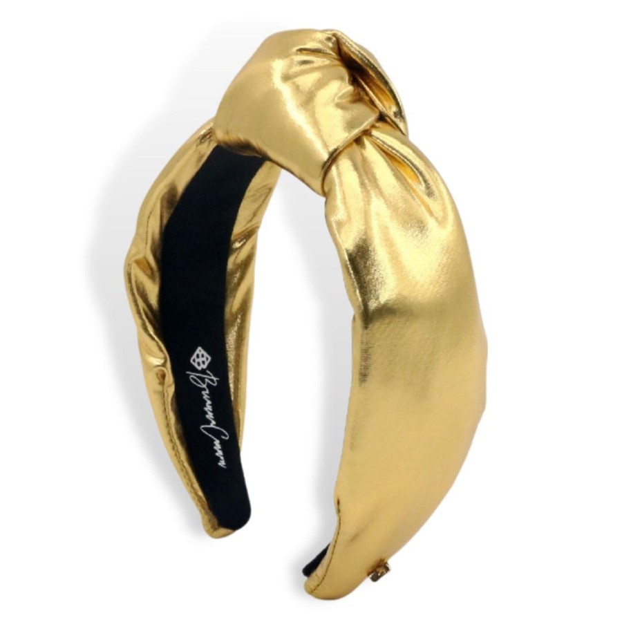 Accessories Brianna Cannon | Gold Puff Metallic Knotted Headband