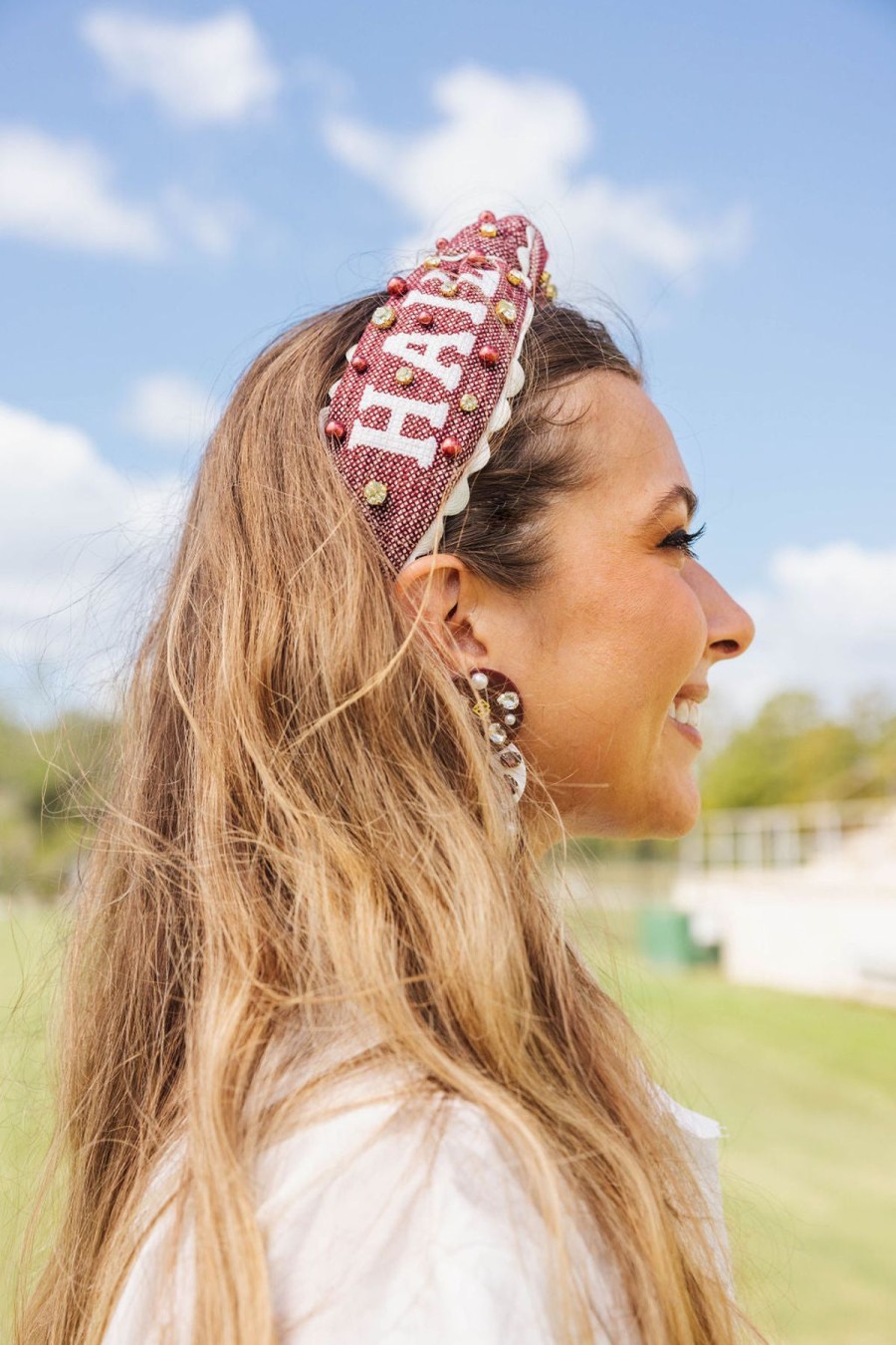 Accessories Brianna Cannon | Adult Size Hail State Cross Stitch Headband