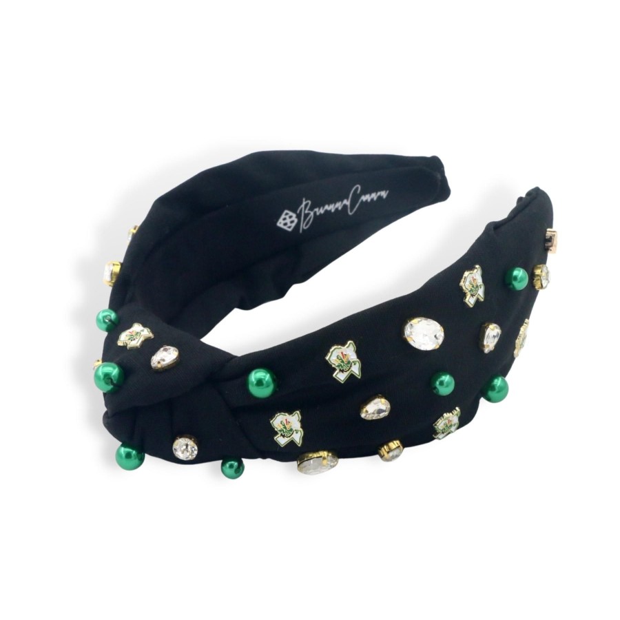 Accessories Brianna Cannon | Adult Size Southlake Carroll Logo Headband With Pearls And Crystals