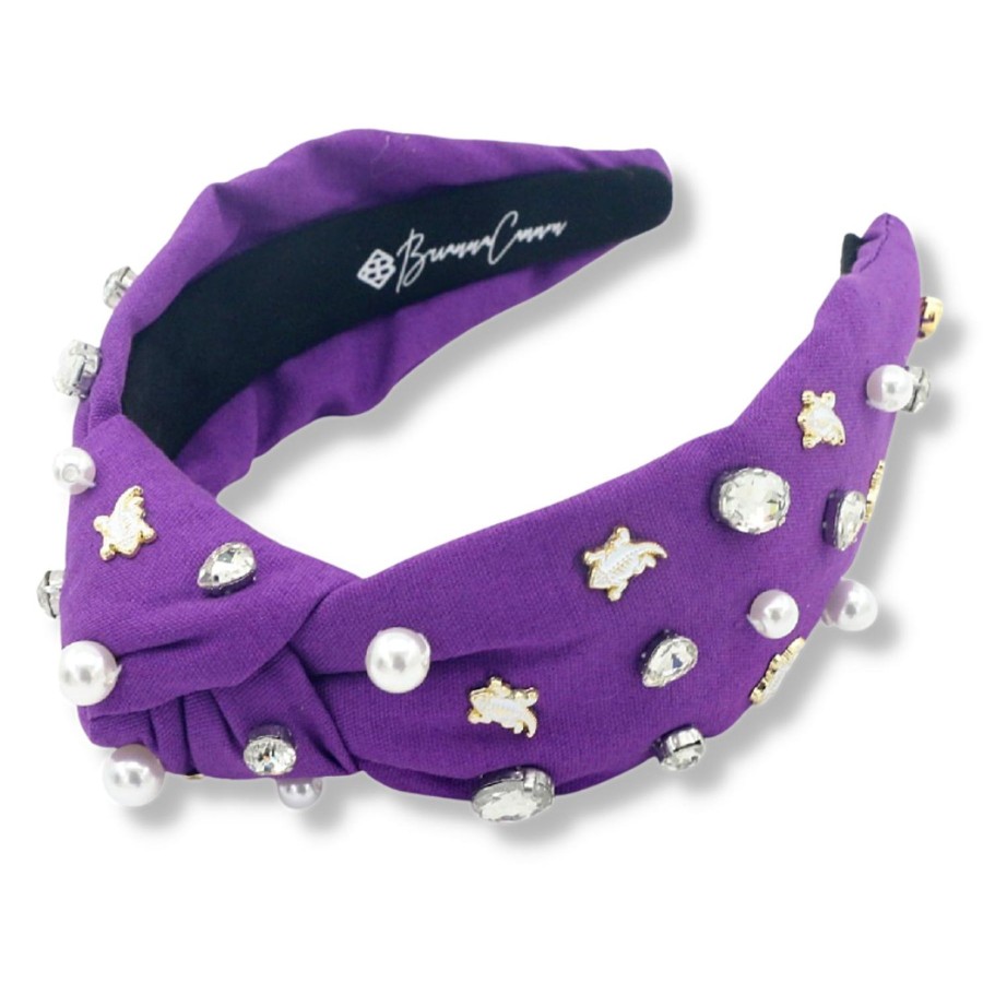 Accessories Brianna Cannon | Purple Tcu Logo Headband