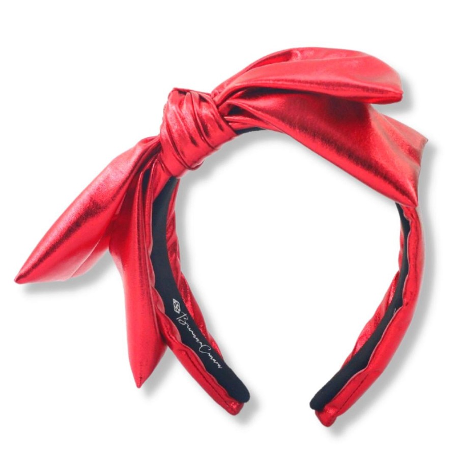 Accessories Brianna Cannon | Red Metallic Side Bow Headband