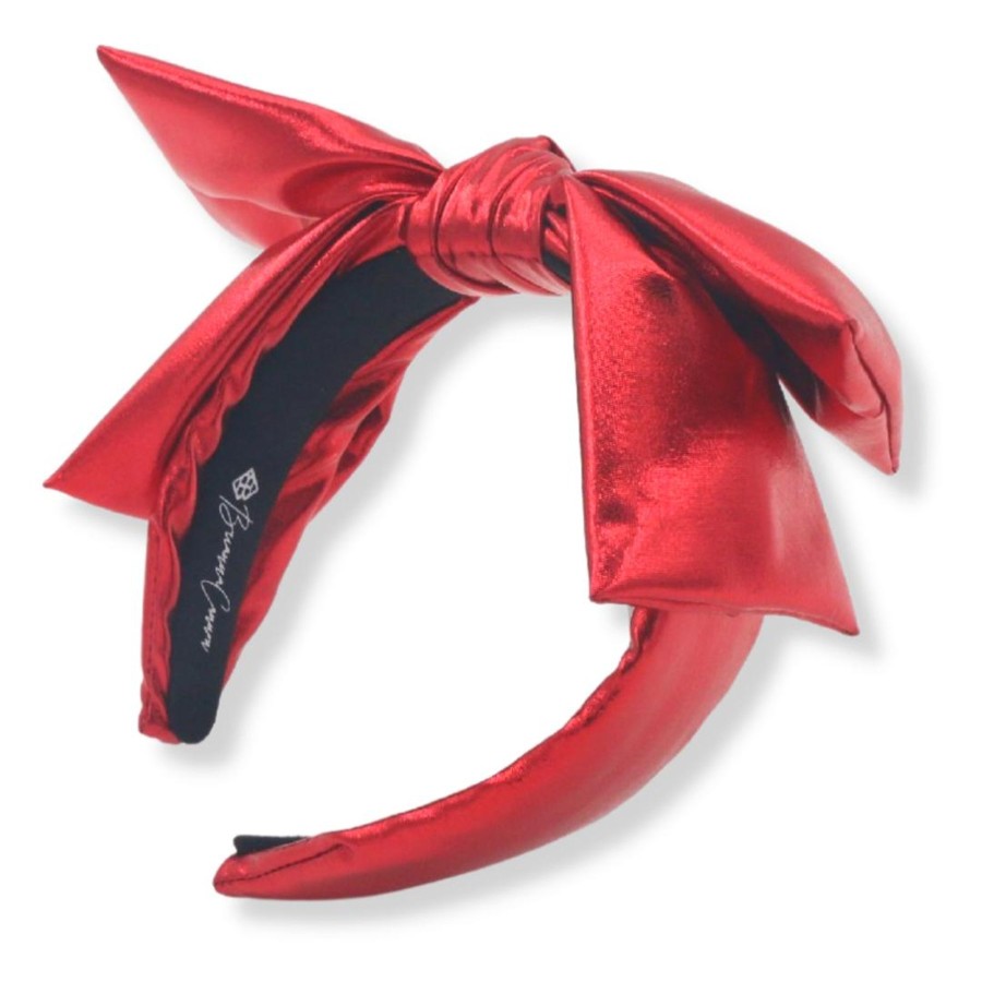 Accessories Brianna Cannon | Red Metallic Side Bow Headband