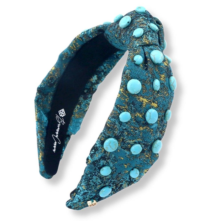 Accessories Brianna Cannon | Turquoise & Gold Headband With Turquoise Stones