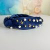 Accessories Brianna Cannon | Child Size Navy Pca Charm Headband With Gold Beads