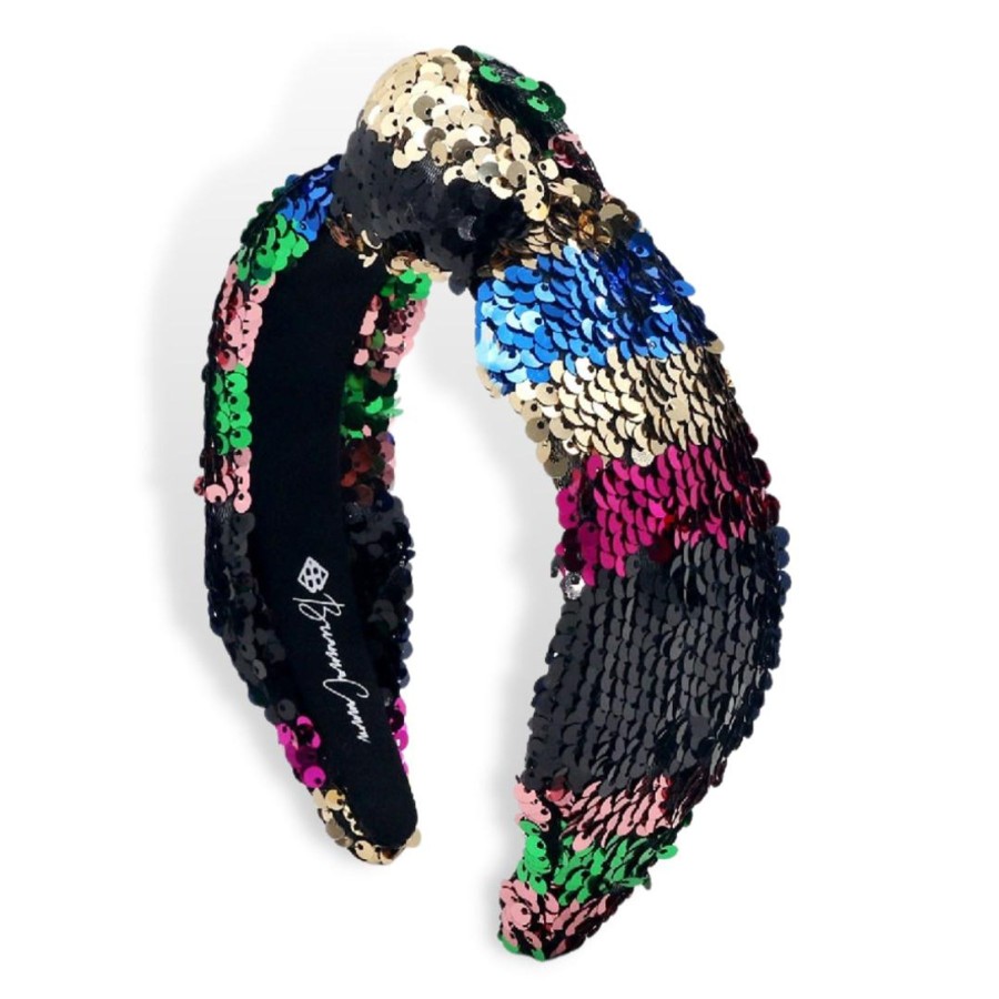 Accessories Brianna Cannon | Multi Color Rainbow Sequin Knotted Headband