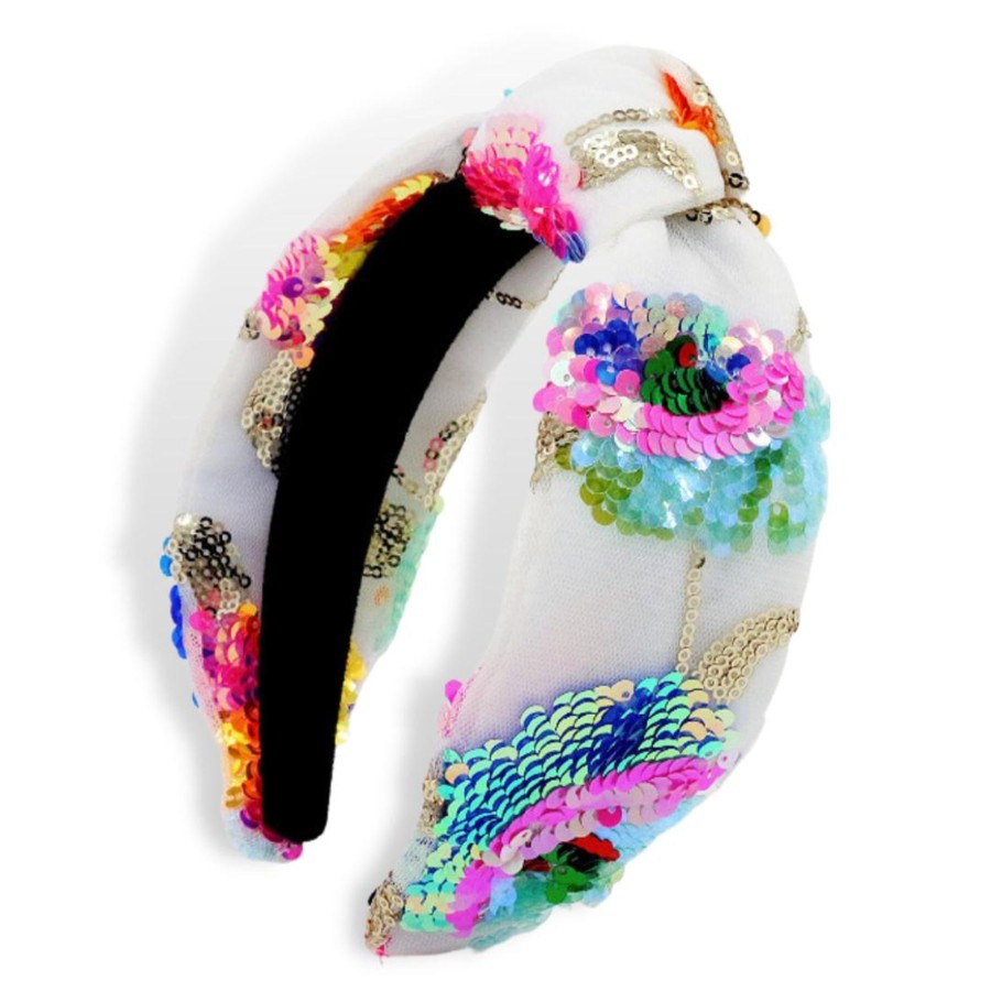 Accessories Brianna Cannon | Bright Floral Sequin Knotted Headband