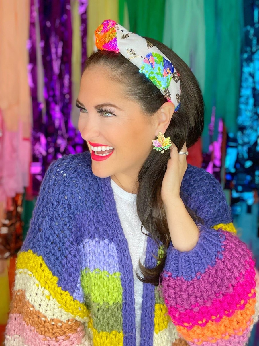 Accessories Brianna Cannon | Bright Floral Sequin Knotted Headband