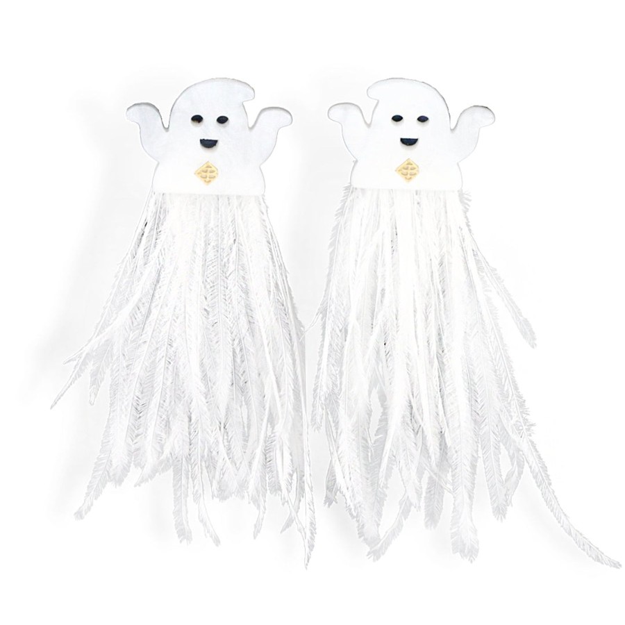 Accessories Brianna Cannon | Friendly Ghost Feather Earrings