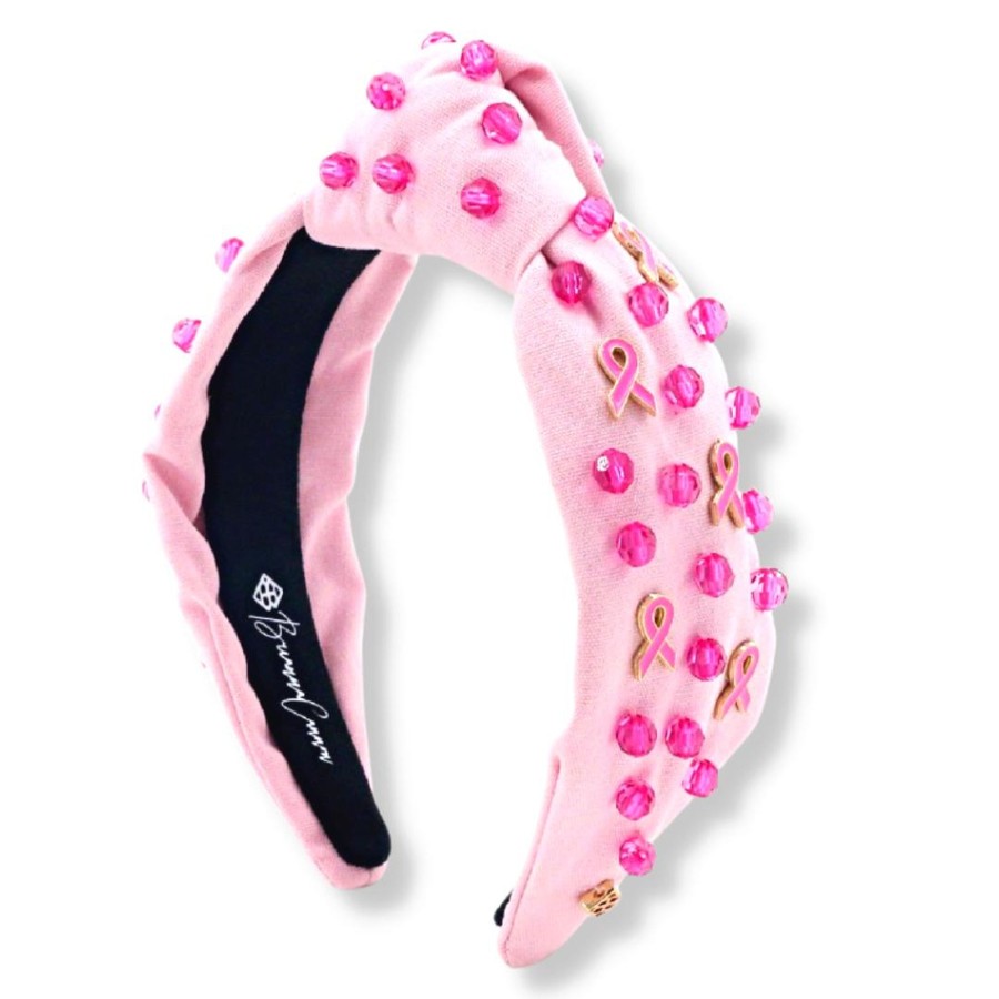 Pink Brianna Cannon | Breast Cancer Awareness Headband With Pink Stones And Charms