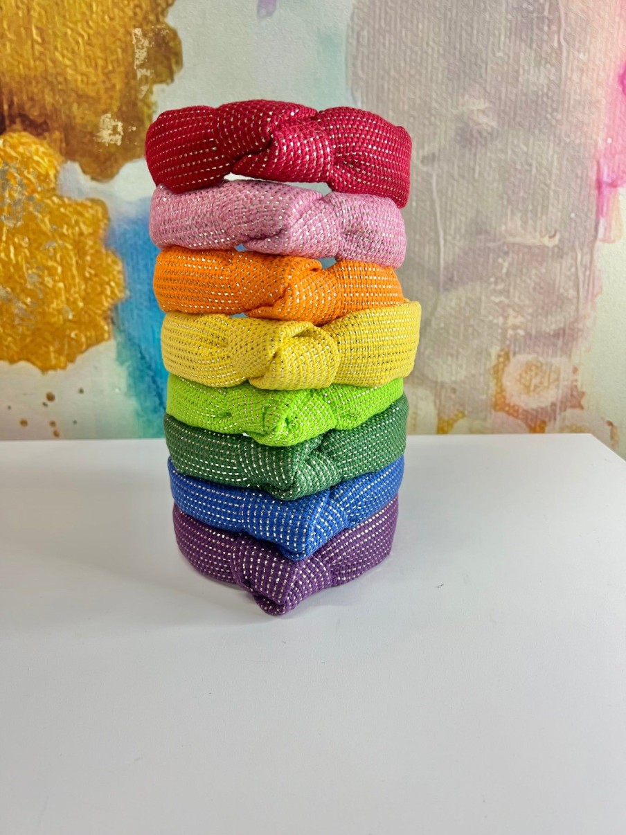 Rainbow Brianna Cannon | Child Size Solid Tweed And Gold Headband