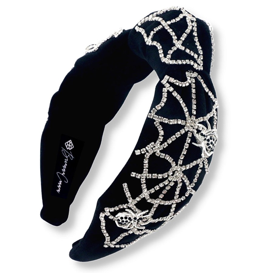 Halloween Brianna Cannon | Black Velvet Headband With Crystal Spiderweb And Spiders