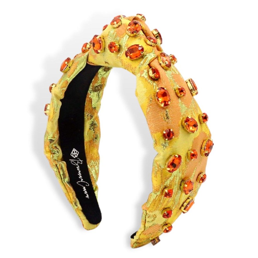 Halloween Brianna Cannon | Yellow Metallic Headband W/Orange Crystals