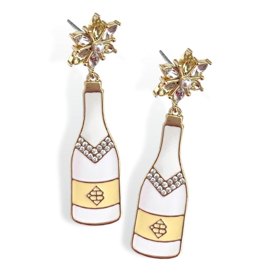 Accessories Brianna Cannon | White Celebration Champagne Earrings