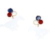 Accessories Brianna Cannon | Smu White Mustang Earrings With 3 Gemstones