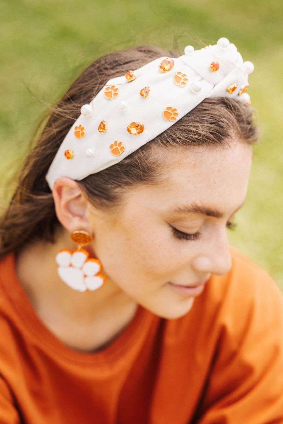 Accessories Brianna Cannon | White Clemson University Logo Headband