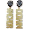 Accessories Brianna Cannon | Vanderbilt Gold Tone Anchor Down Earrings With Black Geode