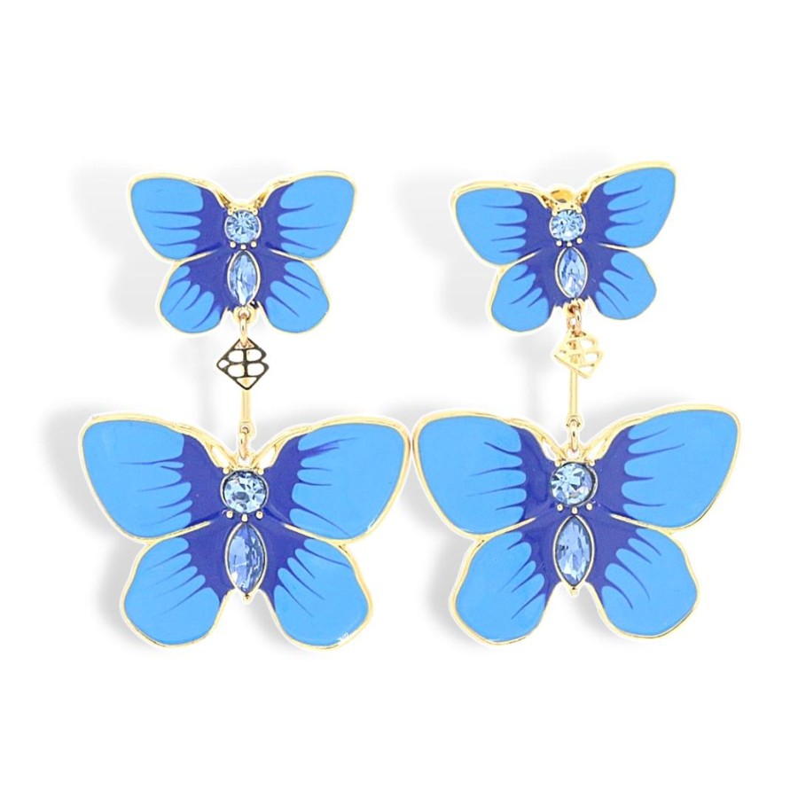 Accessories Brianna Cannon | Hand Painted Butterfly Earrings In Blue