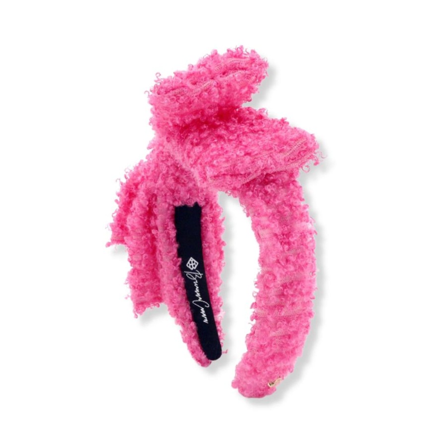 Accessories Brianna Cannon | Child Size Hot Pink Boucle Side Bow Headband