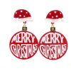 Accessories Brianna Cannon | Red Merry Christmas Earring With Santa Hat