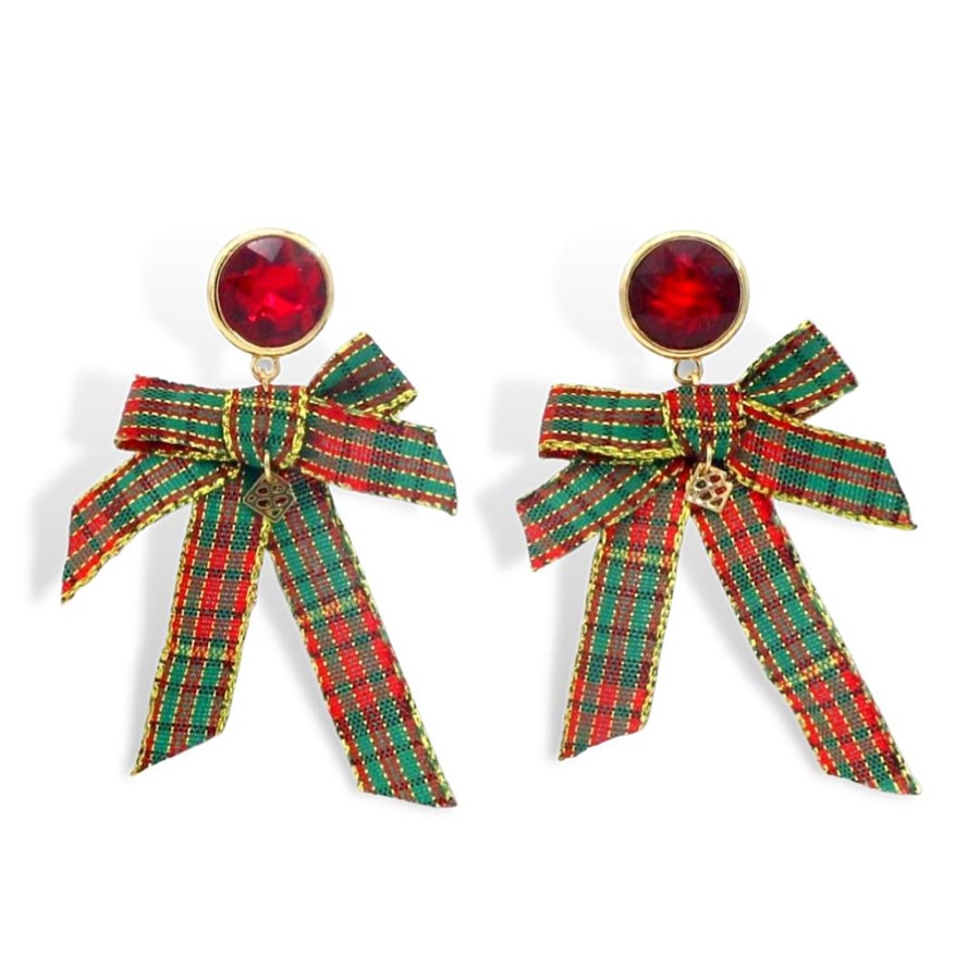 Accessories Brianna Cannon | Tartan Plaid Bow Earrings