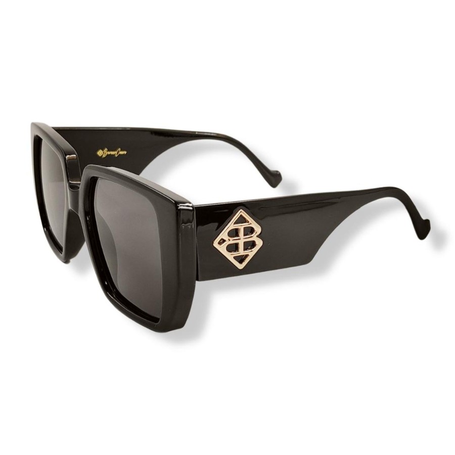 Accessories Brianna Cannon | Classic Black Bc Square Sunglasses With Polarized Lenses