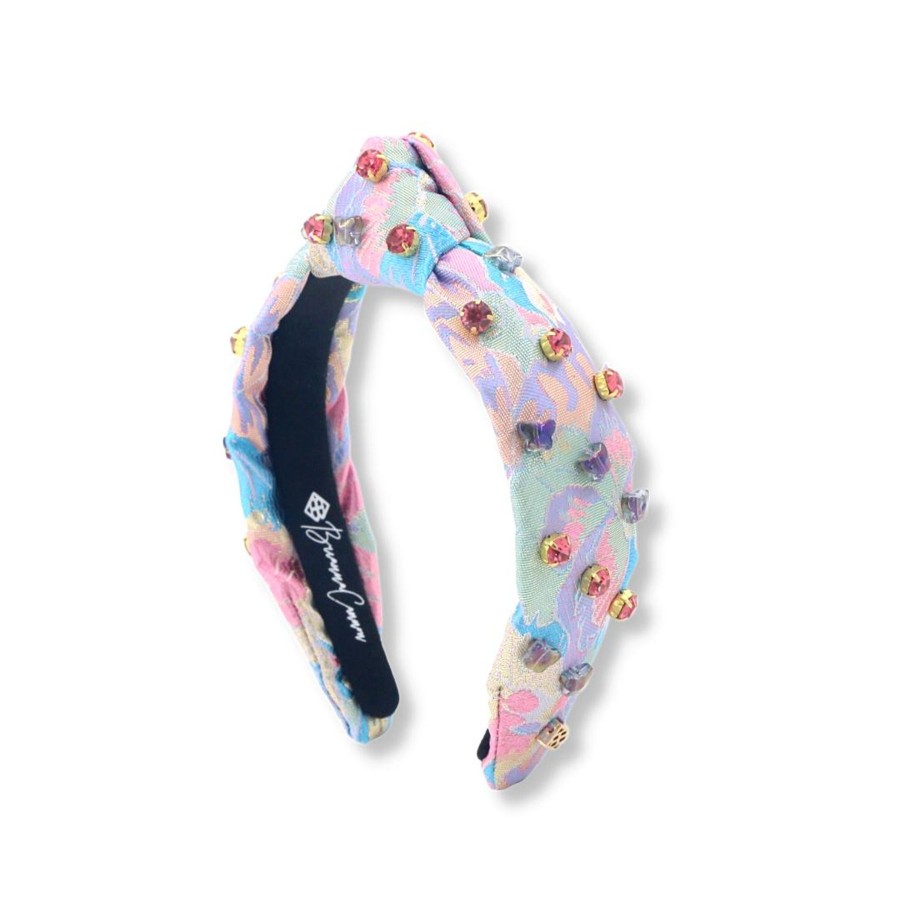 Accessories Brianna Cannon | Child Size Pink & Blue Butterfly Brocade Headband