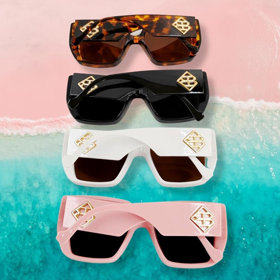 Accessories Brianna Cannon | Pure White Bc Square Sunglasses With Polarized Lenses