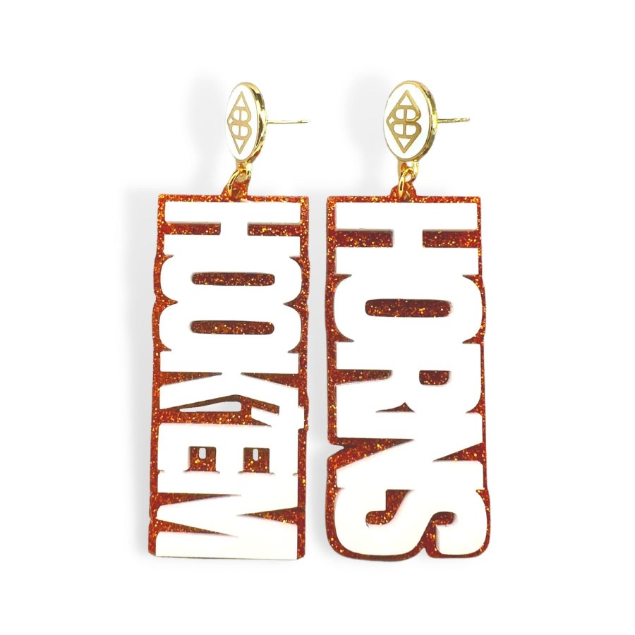 Accessories Brianna Cannon | White Hook'Em Horns Earrings