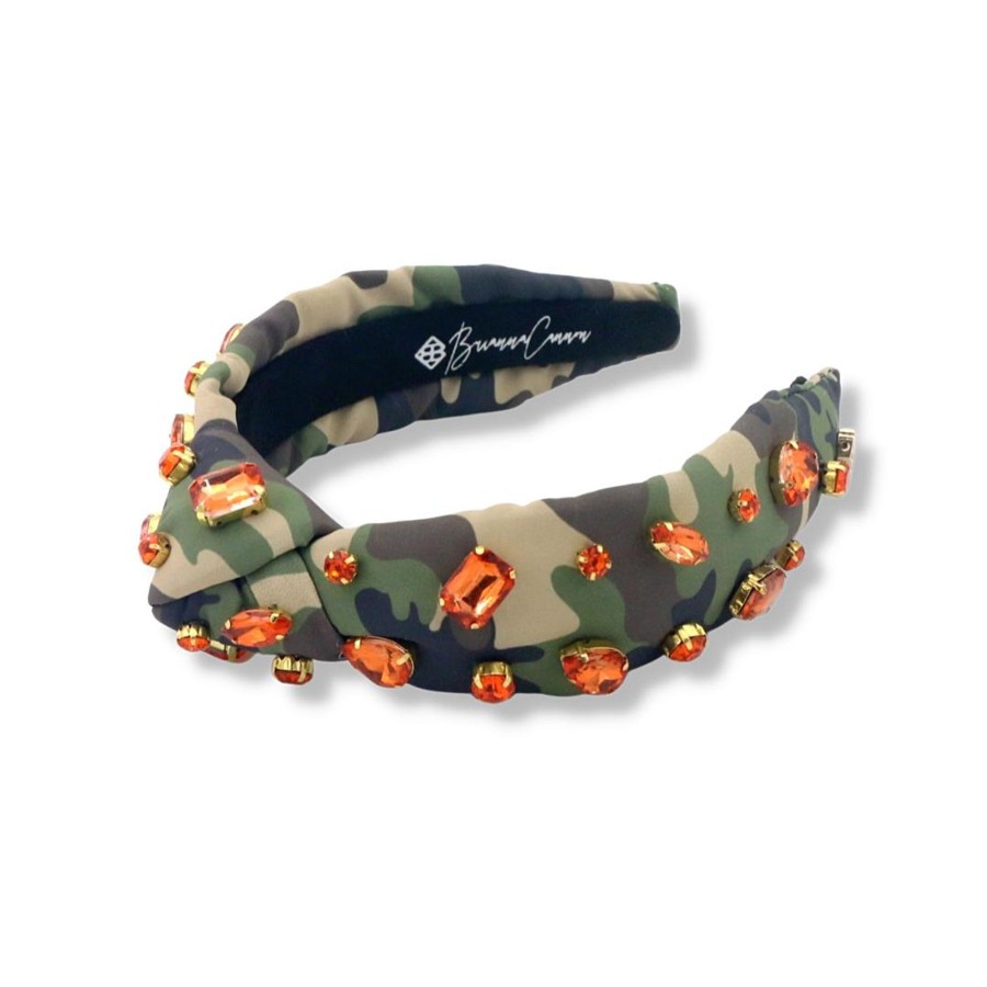 Accessories Brianna Cannon | Child Size Camo Headband With Orange Crystals