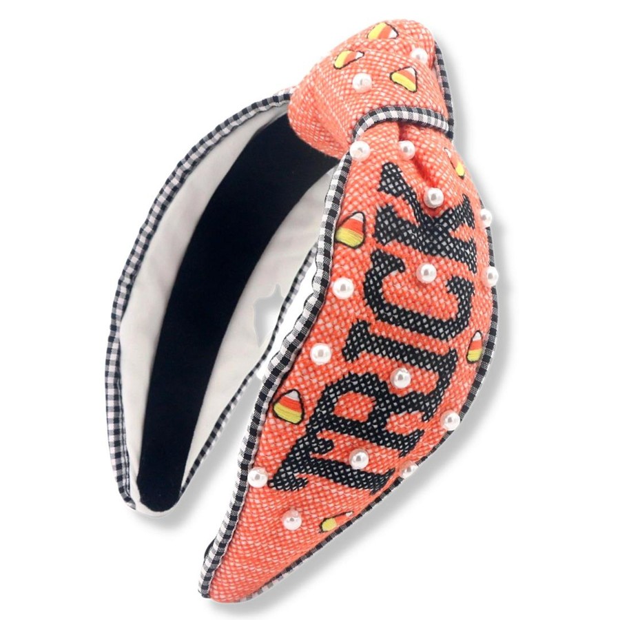 Accessories Brianna Cannon | Adult Size Cross-Stitch Trick Or Treat Headband With Embroidered Candy Corn